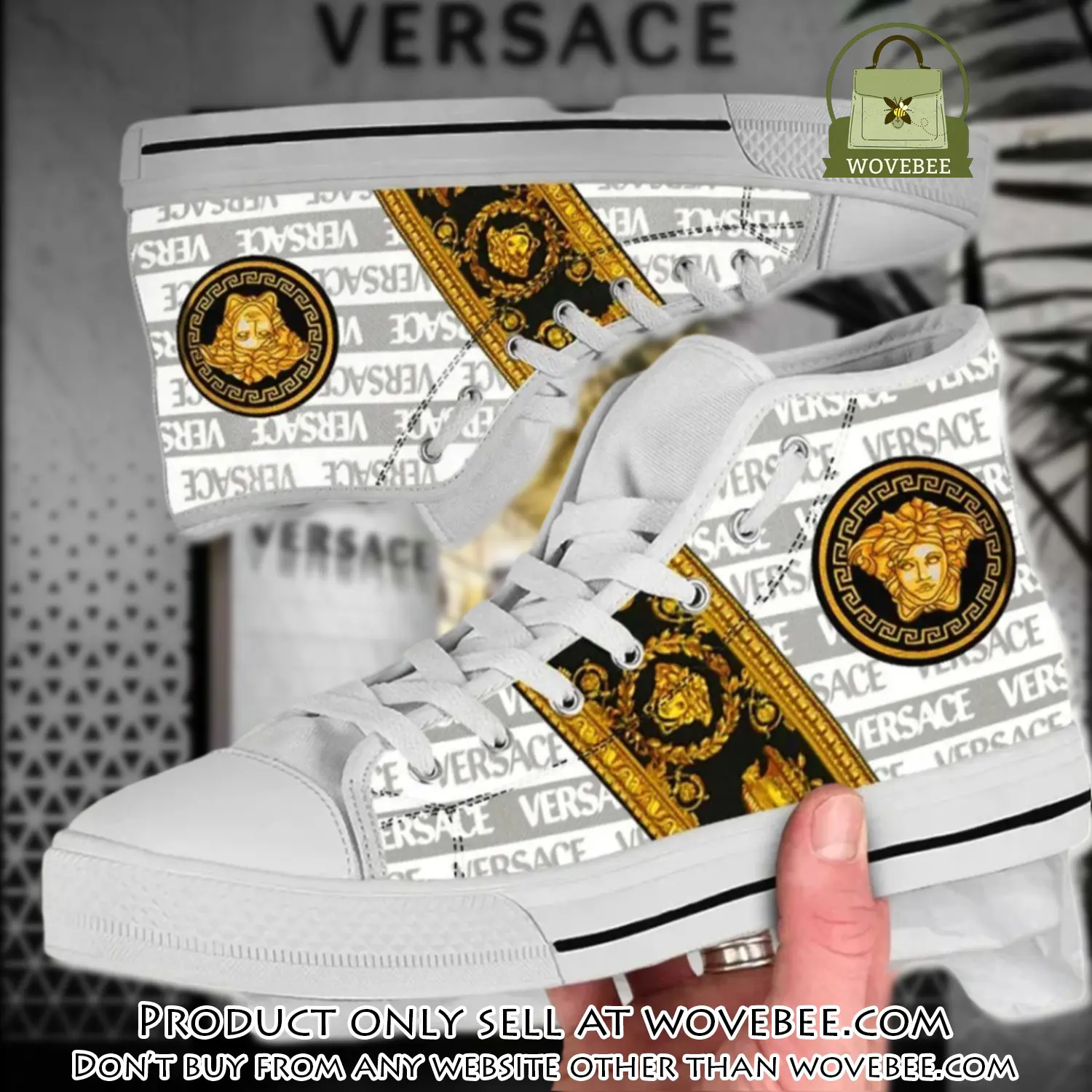 Versace medusa golden premium high top canvas shoes luxury brand gifts for men women wvb5343778